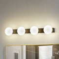 LED baderomsvegglampe Myrra 4-lys glass svart 60 cm forfra