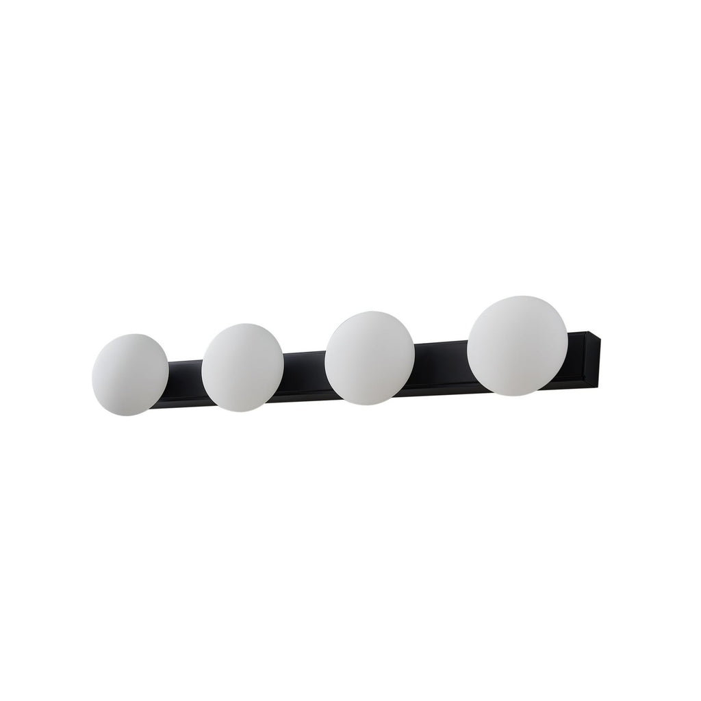 LED baderomsvegglampe Myrra 4-lys glass svart 60 cm montert på vegg