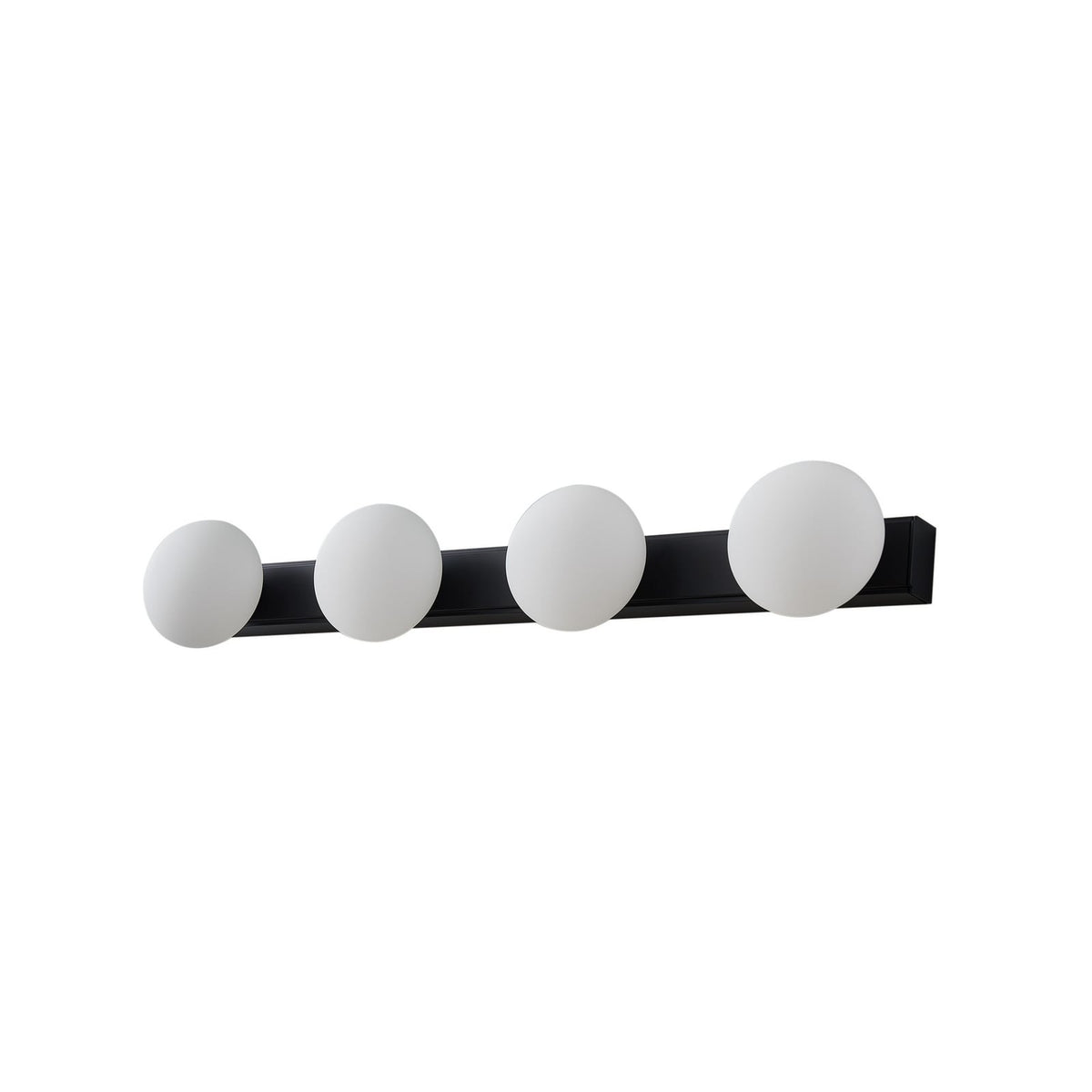 LED baderomsvegglampe Myrra 4-lys glass svart 60 cm montert på vegg