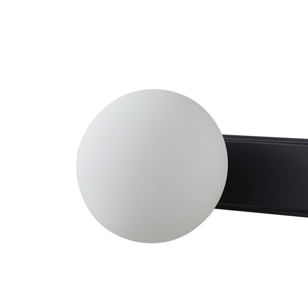 LED baderomsvegglampe Myrra 4-lys glass svart 60 cm aluminium og glass