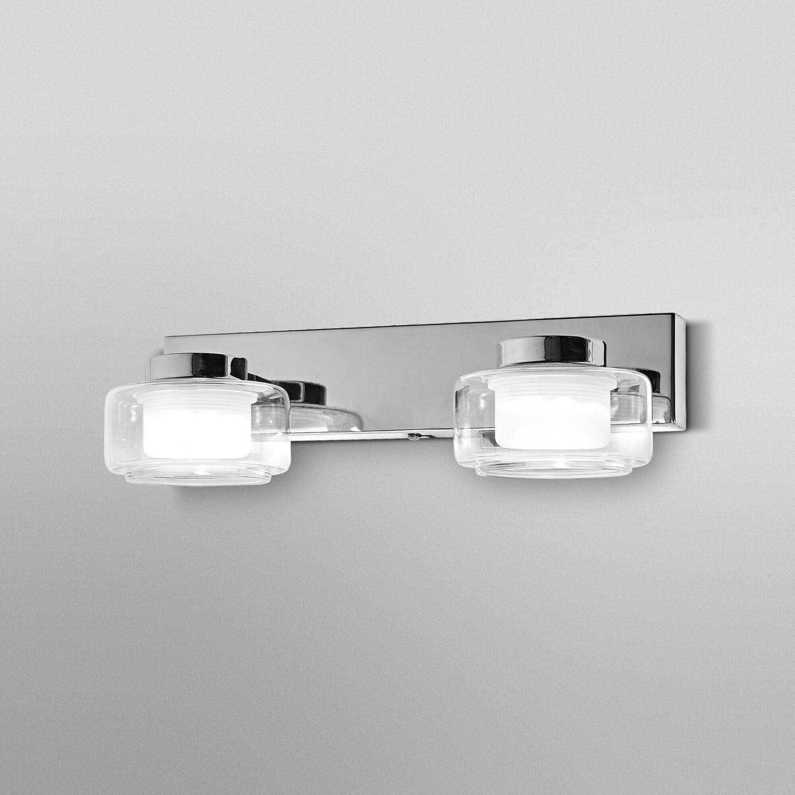 LED baderomsvegglampe ORBIS FLAME 2-lys krom CCT IP44 bakside