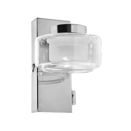 LED baderomsvegglampe ORBIS FLAME krom glass IP44 CCT forfra