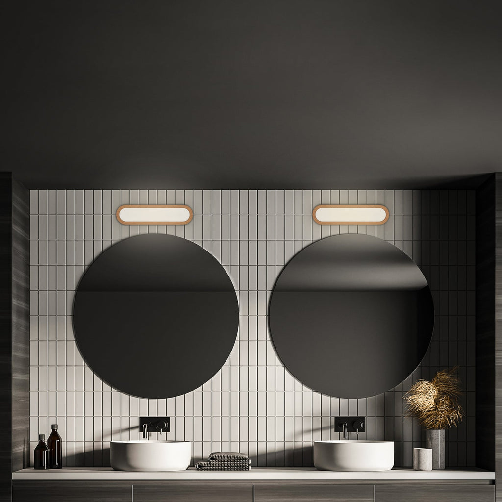 LED baderomsvegglampe Pil trefarget montert på bad