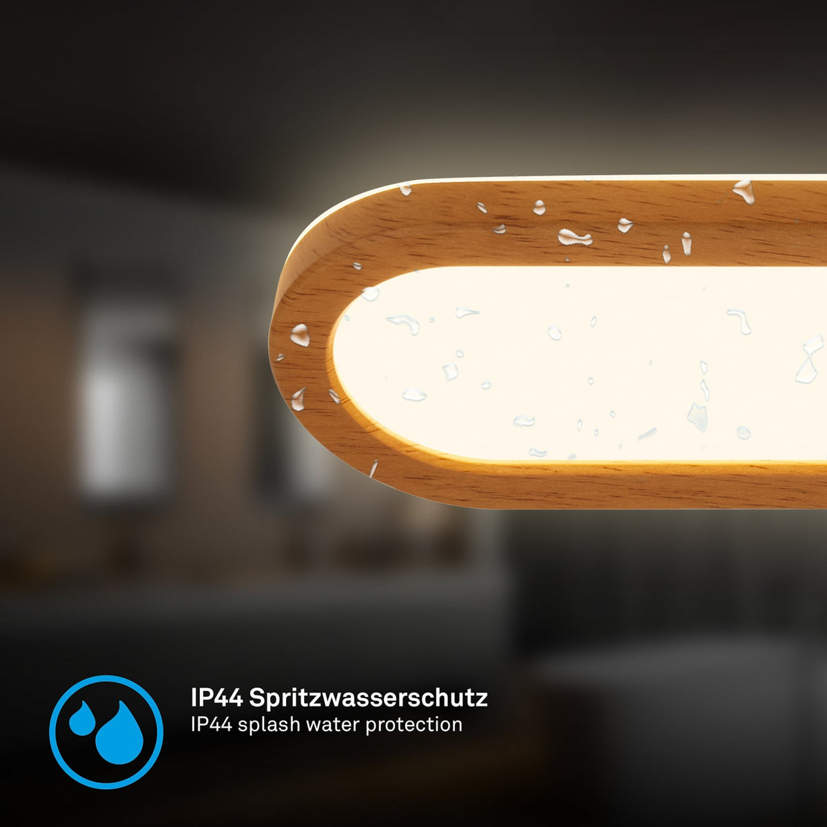 LED baderomsvegglampe Pil trefarget bryter på lampe
