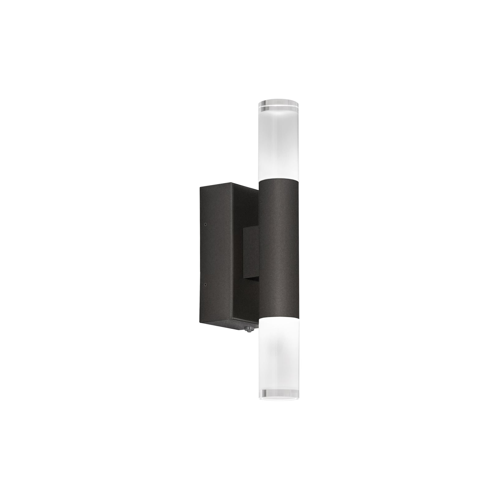 LED baderomsvegglampe Twice 2-lys CCT IP44 svart forfra