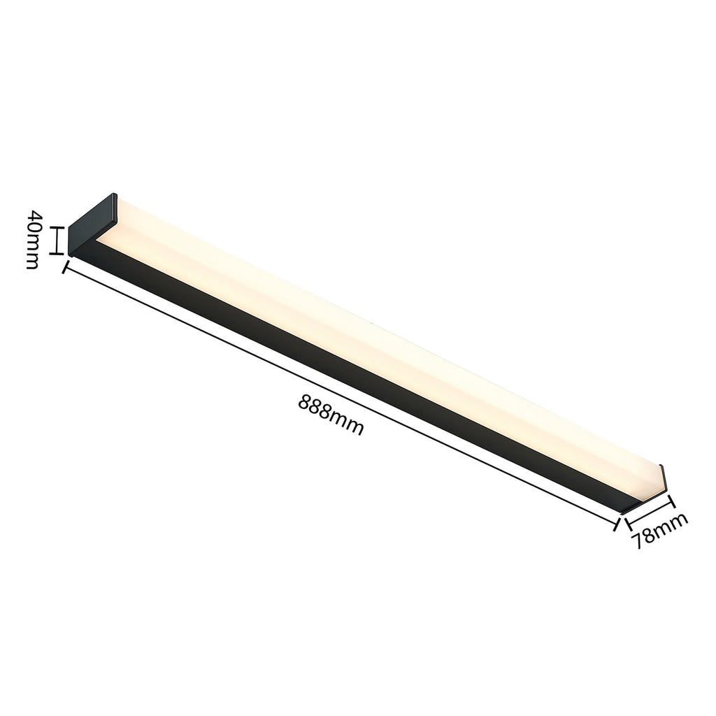 LED baderomsvegglampe Ulisan svart 89 cm IP44 - Lindby
