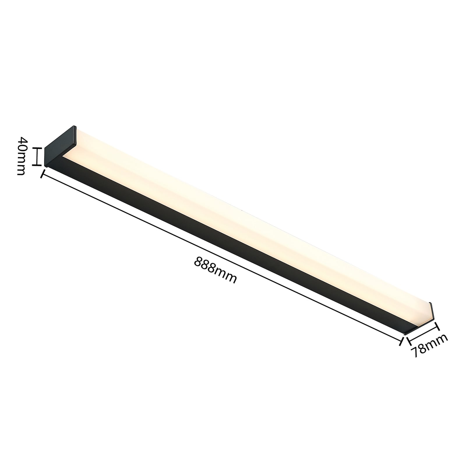 LED baderomsvegglampe Ulisan svart 89 cm IP44 - Lindby