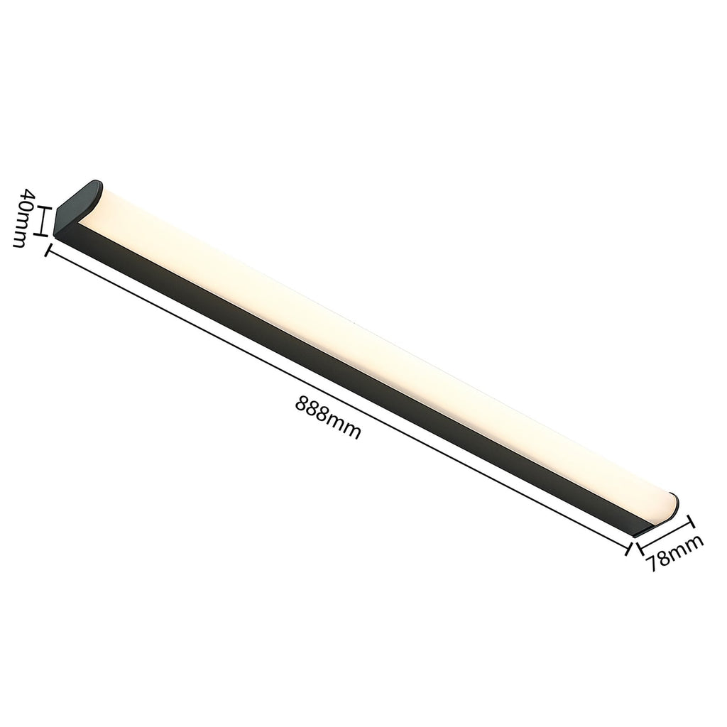 LED baderomsvegglampe Ulisan sideprofil