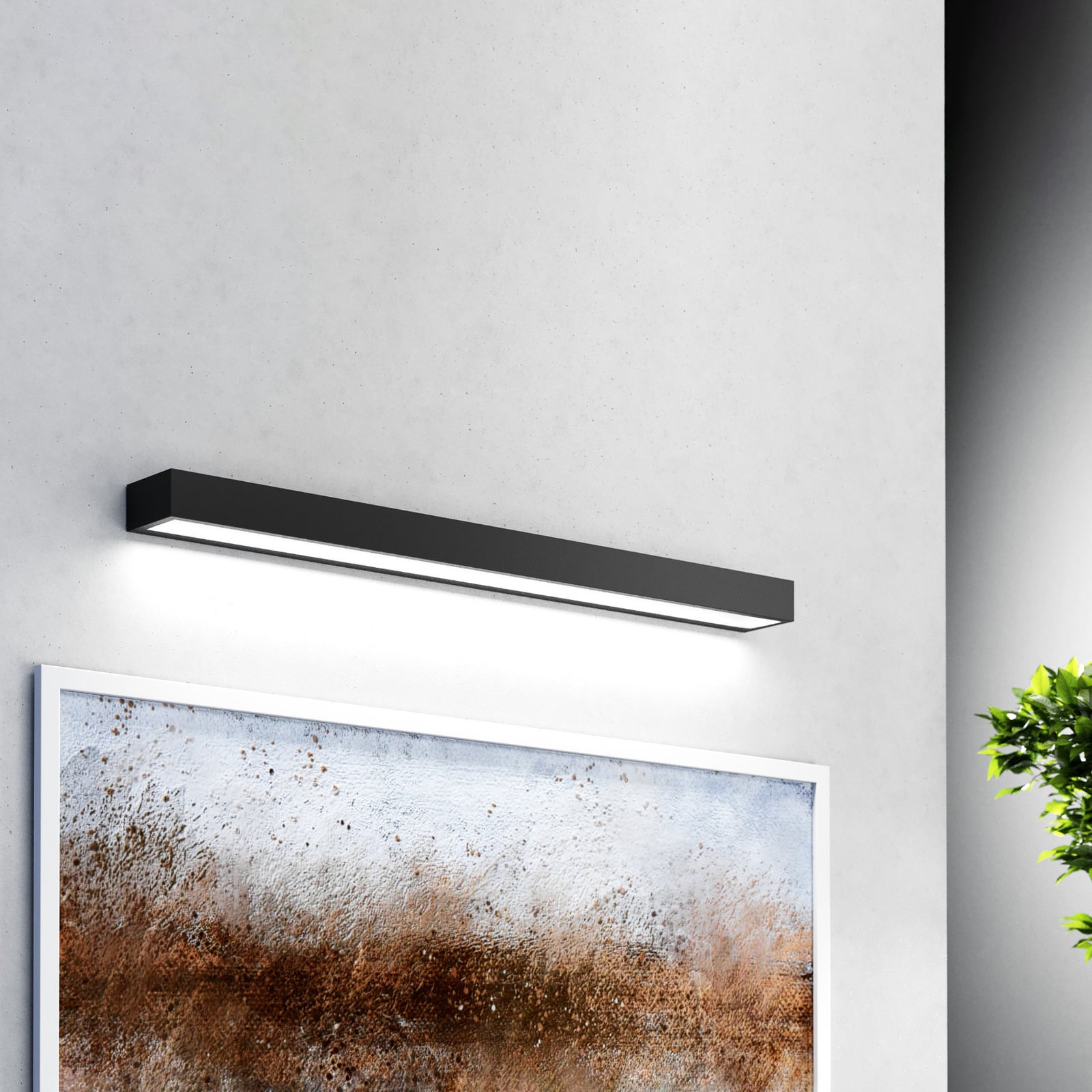 LED baderomsvegglampe Vola svart 80 cm bakside