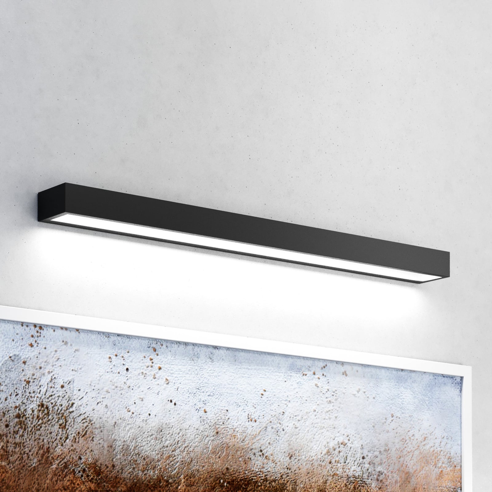 LED baderomsvegglampe Vola svart 80 cm forfra
