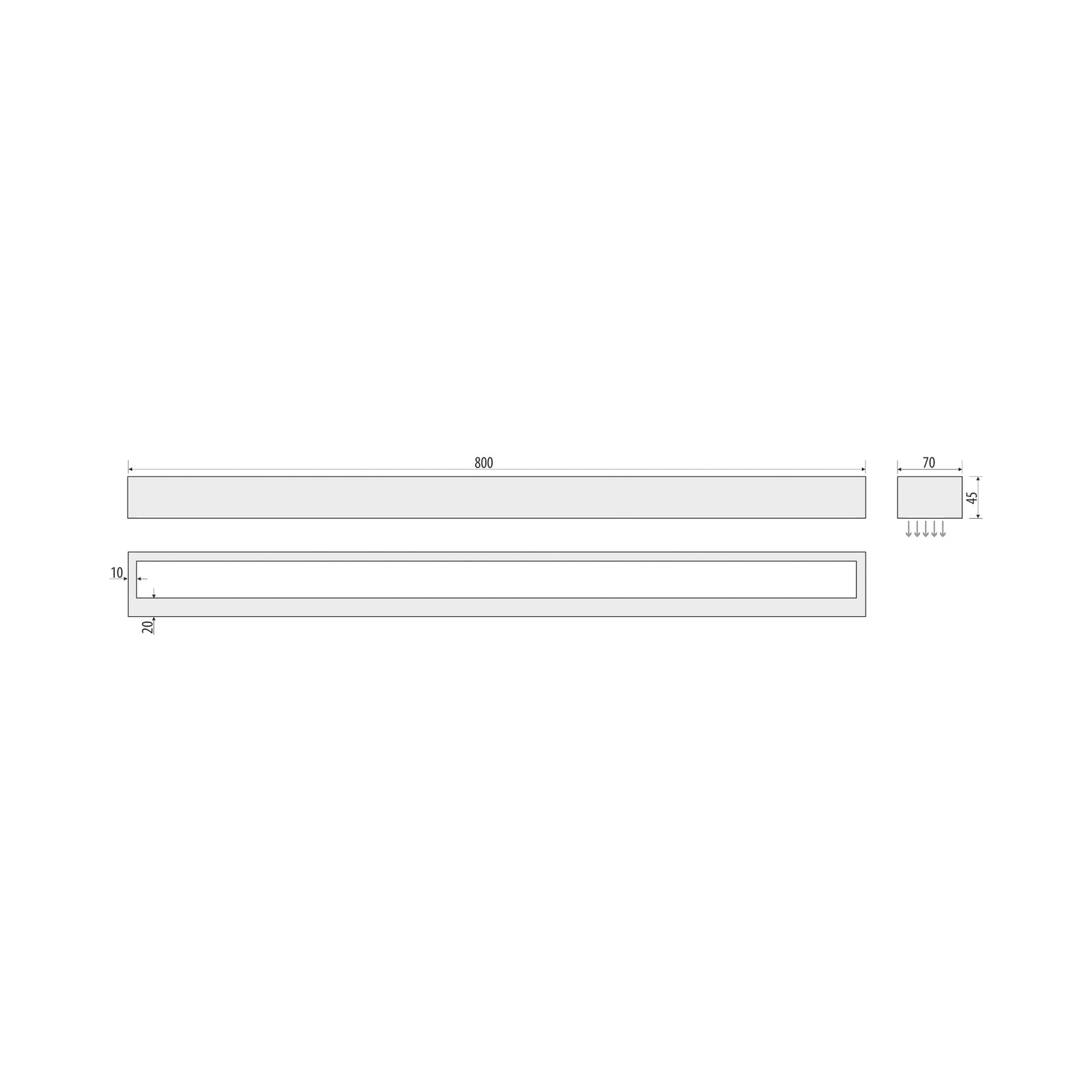 LED baderomsvegglampe Vola svart 80 cm montert på vegg