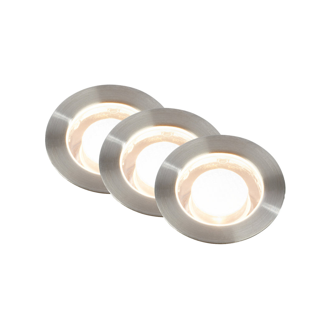 LED bakkespot 3-pakning rustfritt stål Ø4,5 cm 12V IP67 Briloner montert i gress