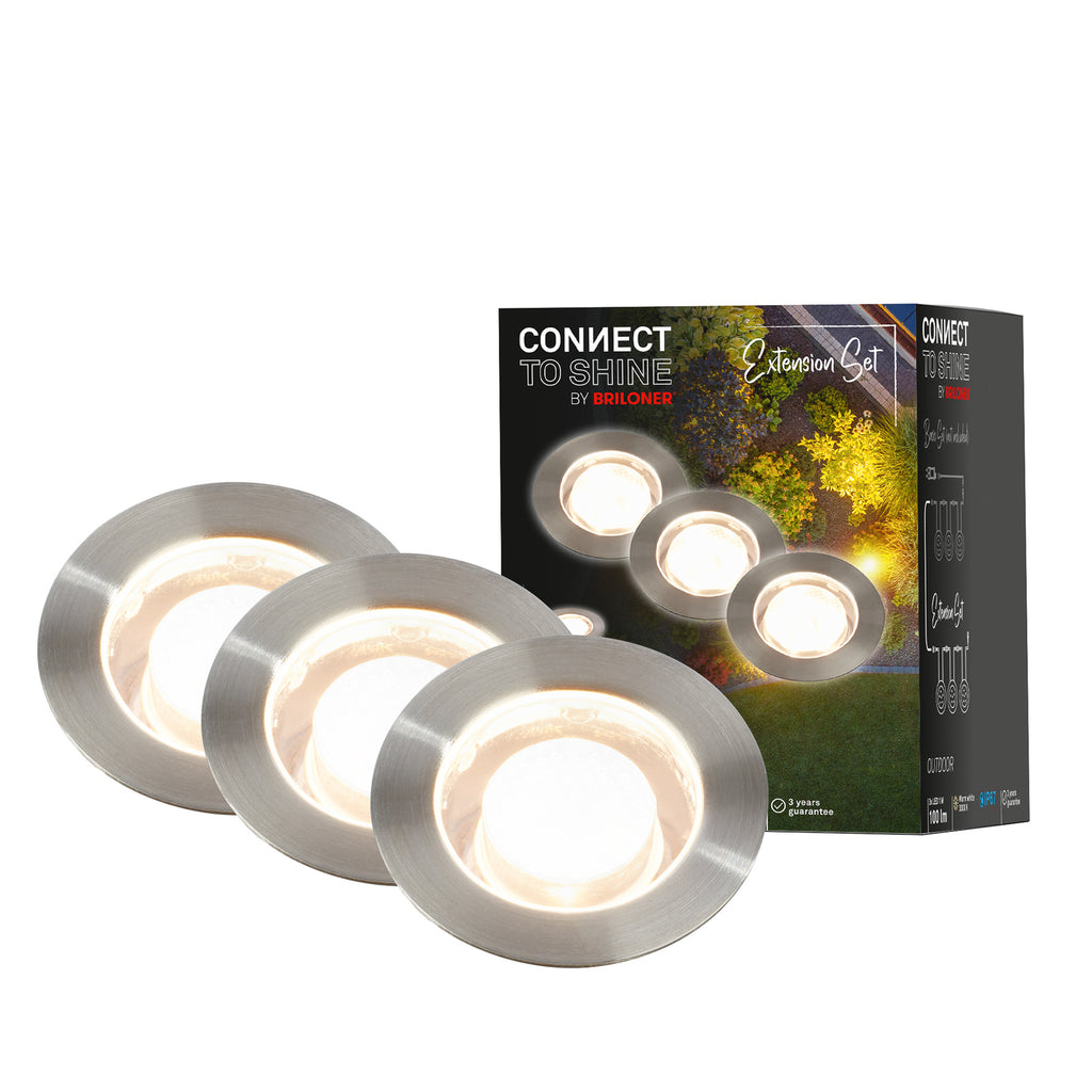 LED bakkespot 3-pakning rustfritt stål Ø4,5 cm 12V IP67 Briloner koblingsdetalj