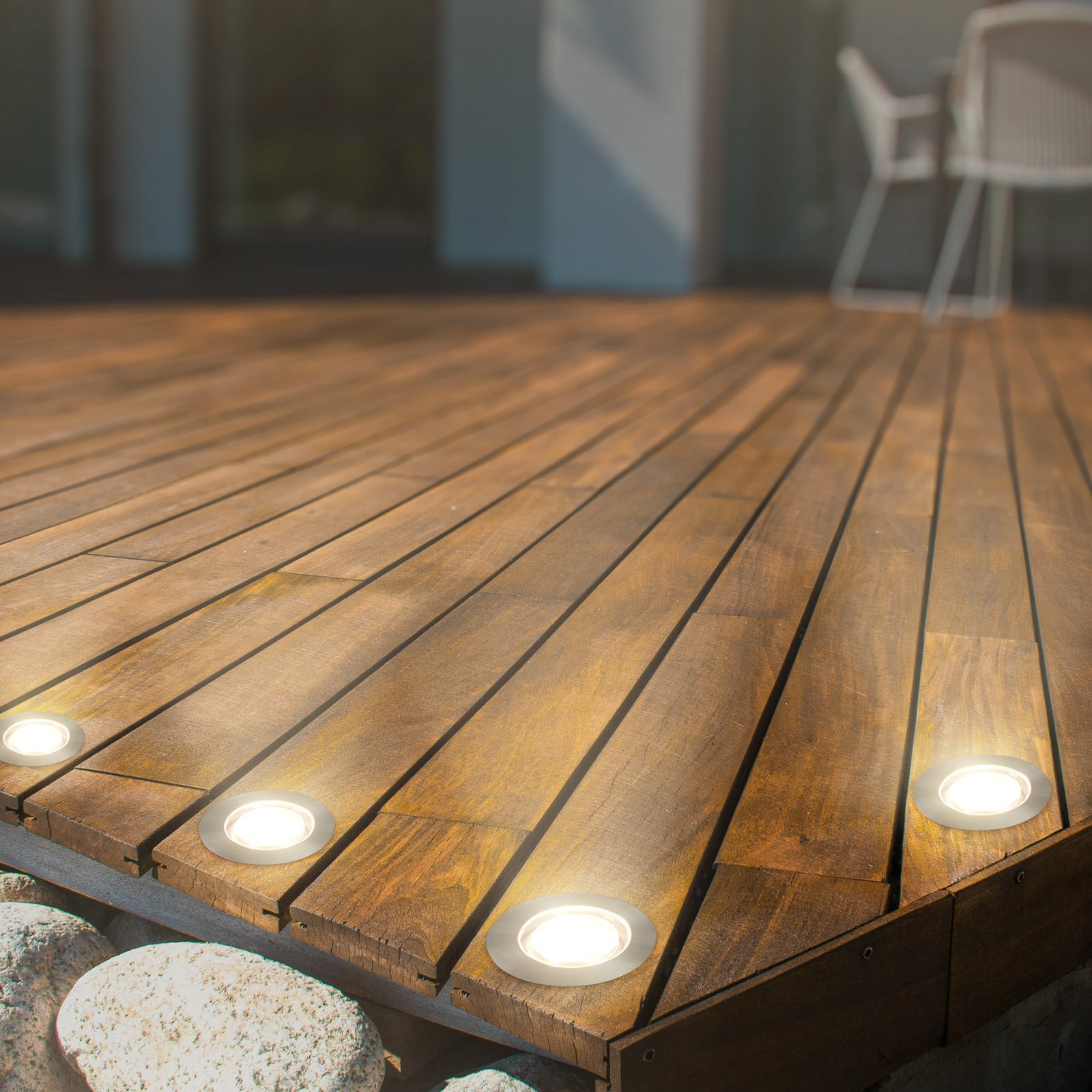 LED bakkespot 3-pk utvidelsessett rustfritt stål Ø4,5 cm IP67 12V - Briloner bakside
