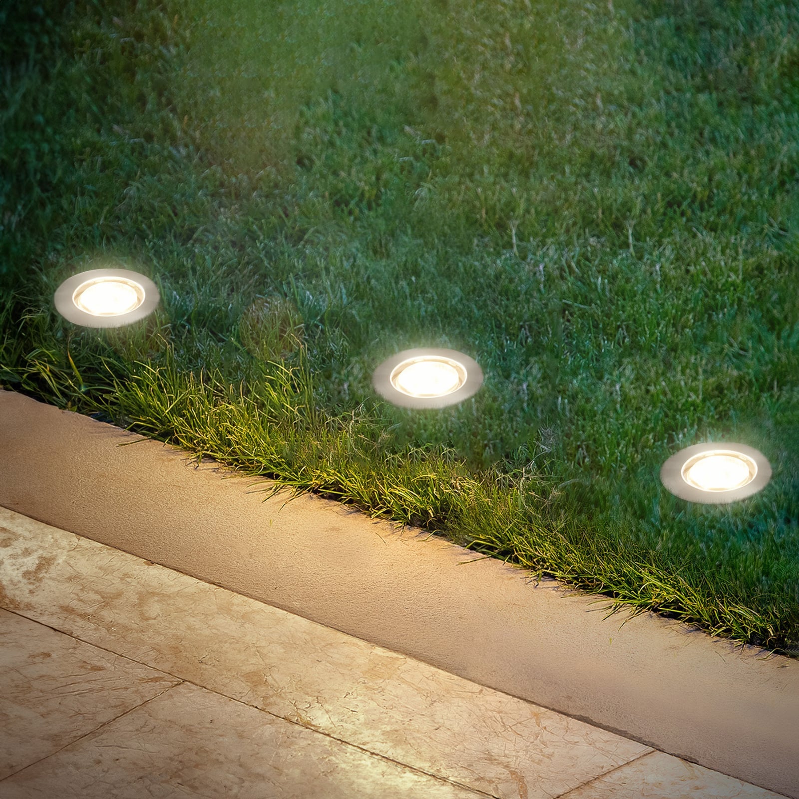 LED bakkespot 3-pk utvidelsessett rustfritt stål Ø4,5 cm IP67 12V - Briloner forfra