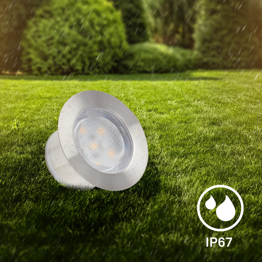 LED bakkespot 3-pk utvidelsessett rustfritt stål Ø4,5 cm IP67 12V - Briloner lys i mørke