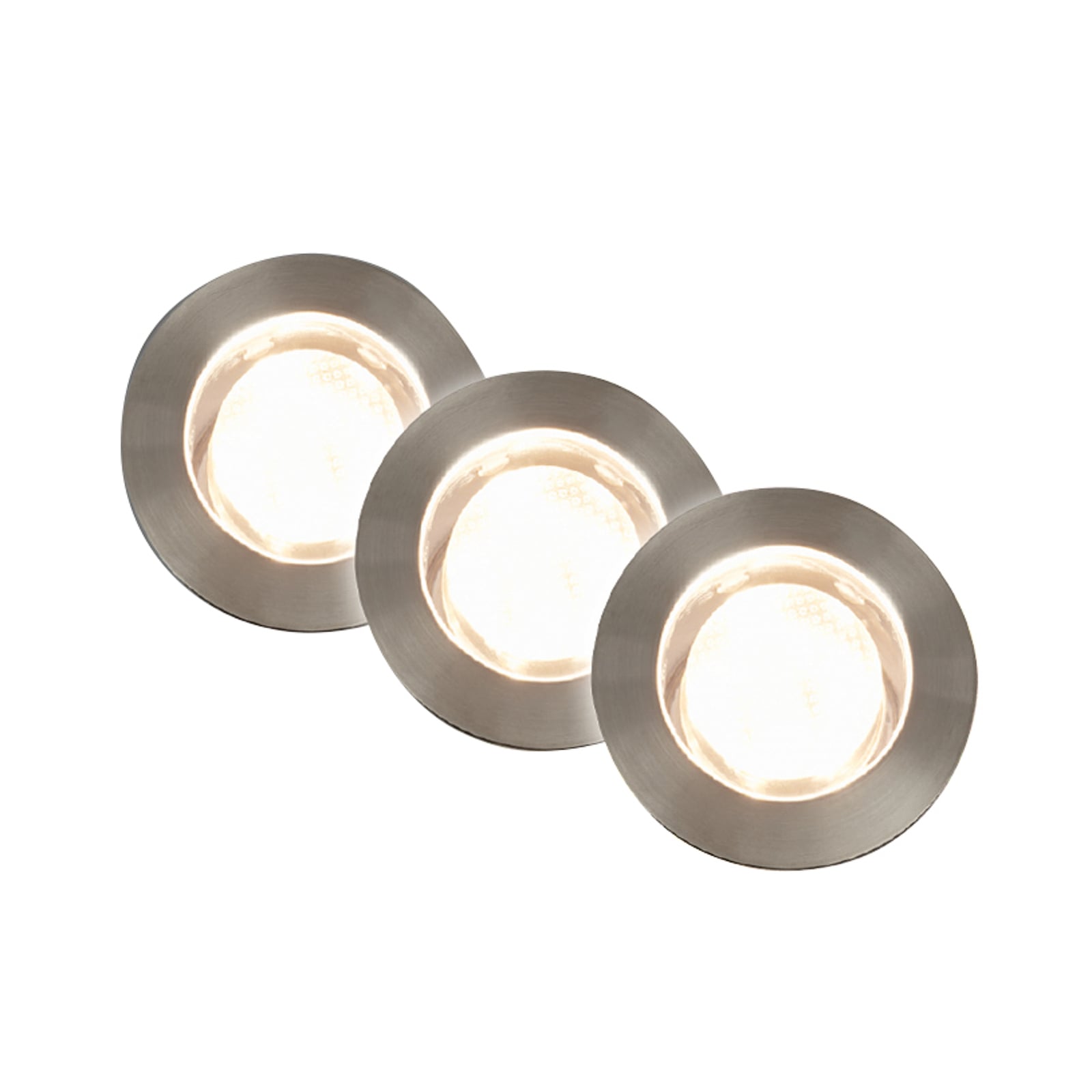LED bakkespot 3-pk starterset rustfritt stål Ø4,5 cm IP67 12V montert i hage