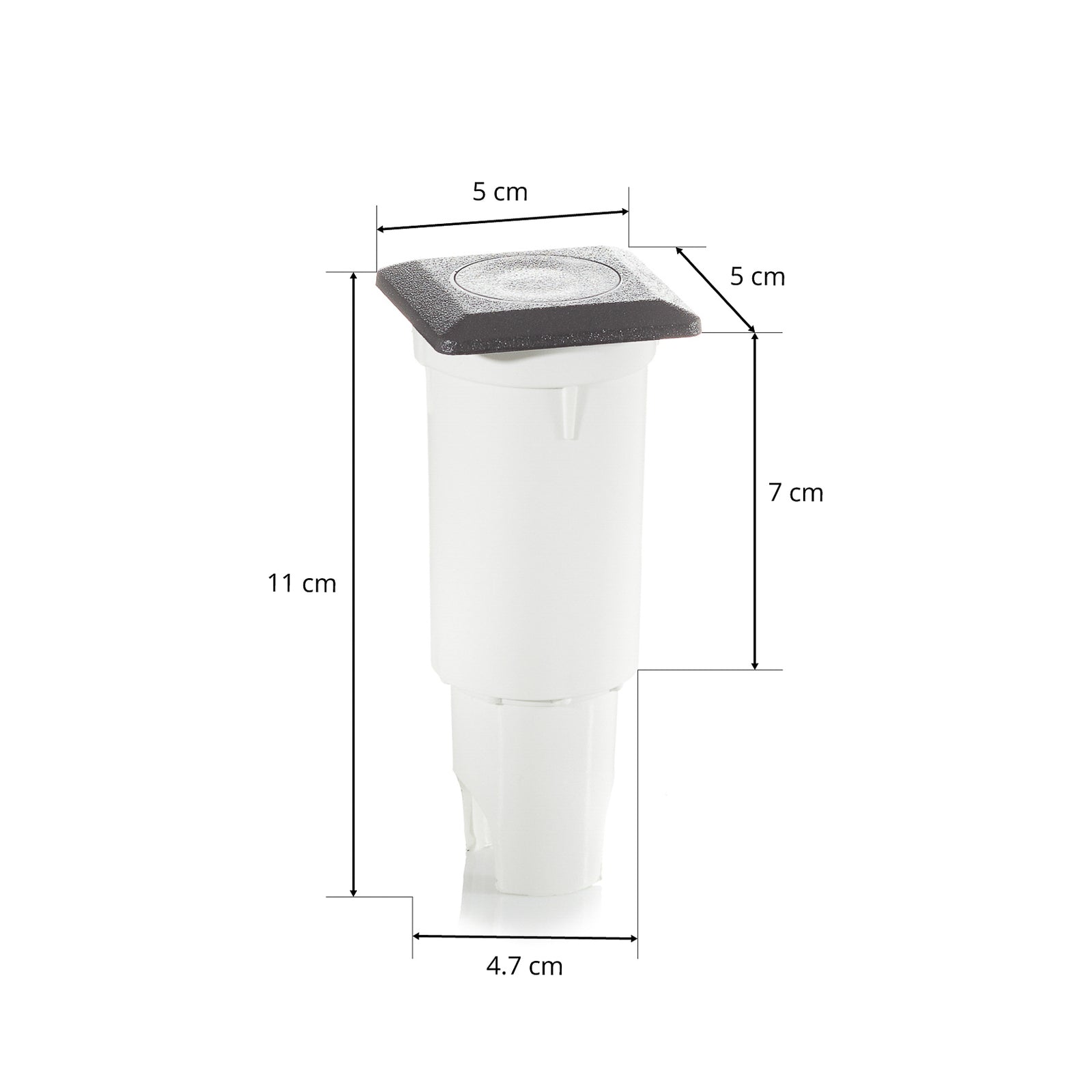 LED bakkespot Aldo firkantet svart/klar G9 IP67 lys i bruk