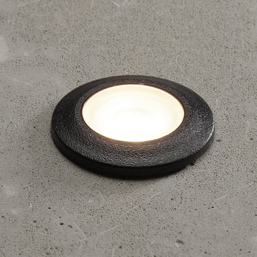 LED bakkespot Aldo rund svart/klar G9 IP67 forfra