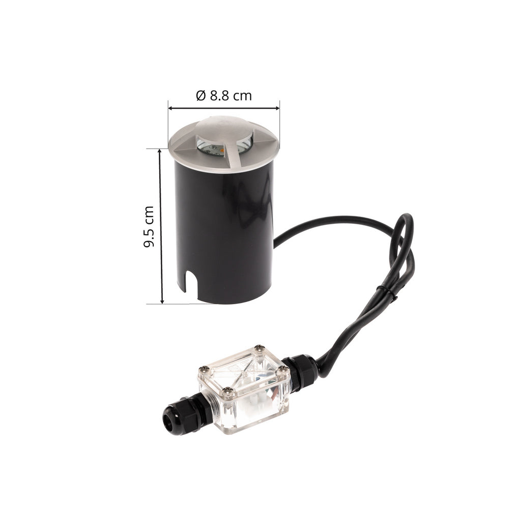 LED bakkespot Anina aluminium Ø8,8 cm 3W IP67 glassoverflate