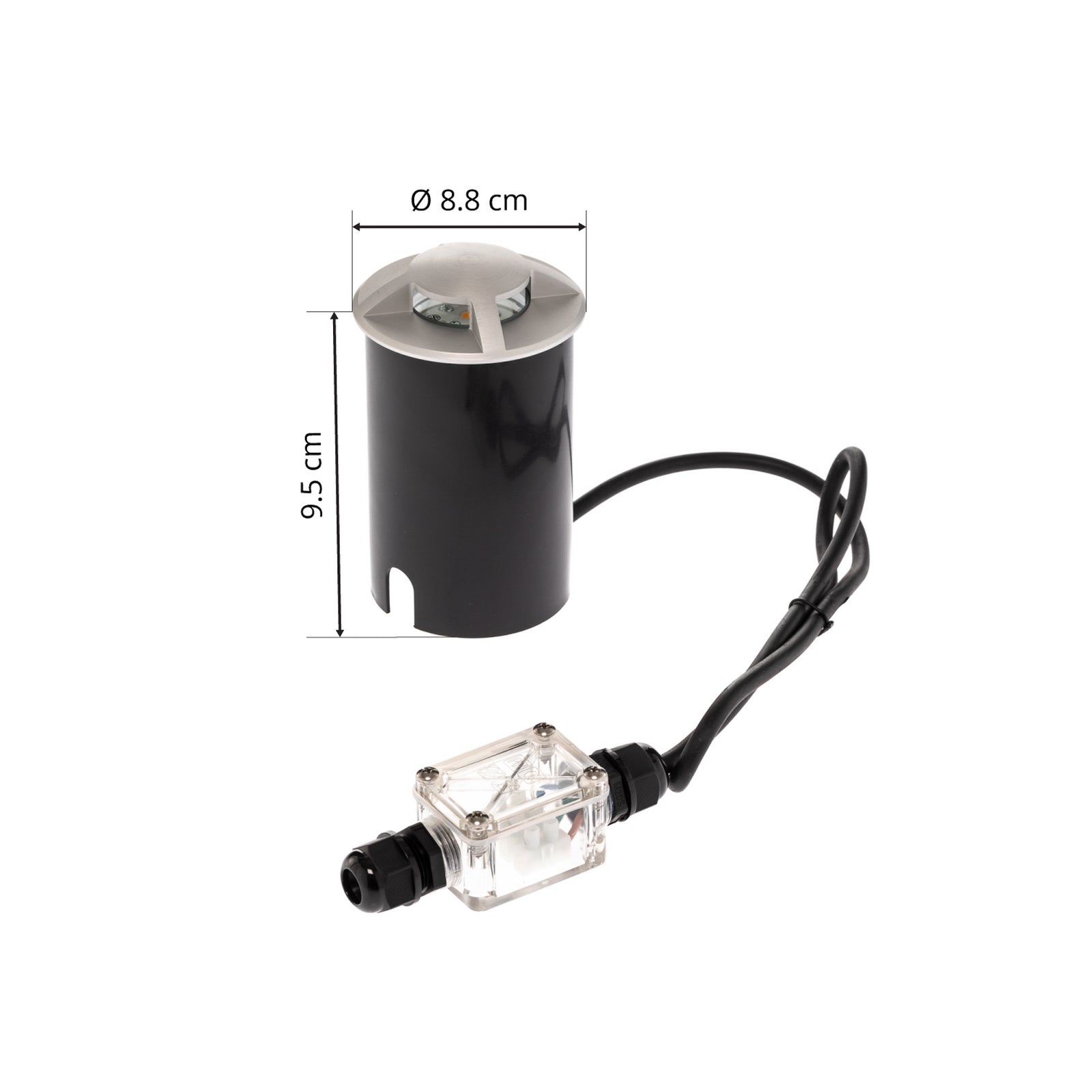 LED bakkespot Anina aluminium Ø8,8 cm 3W IP67 glassoverflate