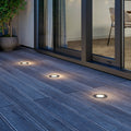 LED bakkespot Ava rund rustfritt stål Ø12 cm forfra