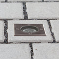 LED bakkespot Ava rustfritt stål 12x12 cm IP67 forfra