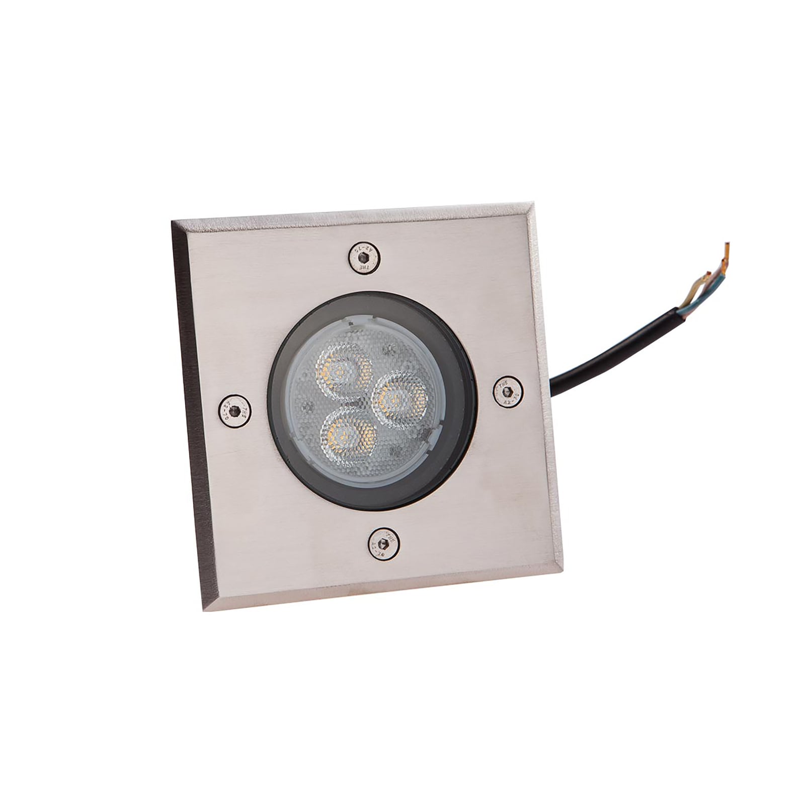 LED bakkespot Ava rustfritt stål 12x12 cm IP67 detalj