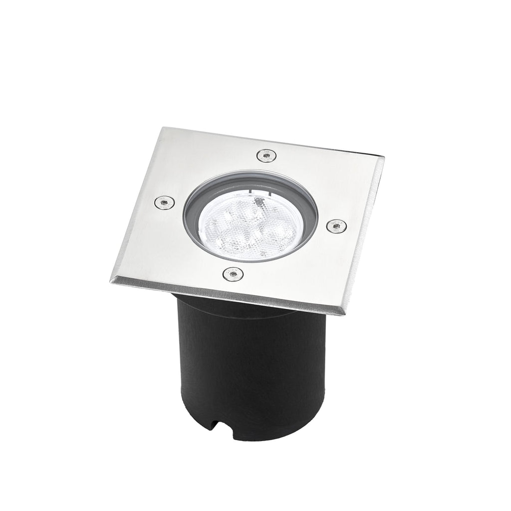 LED bakkespot Ava rustfritt stål 12x12 cm IP67 montert i bakken