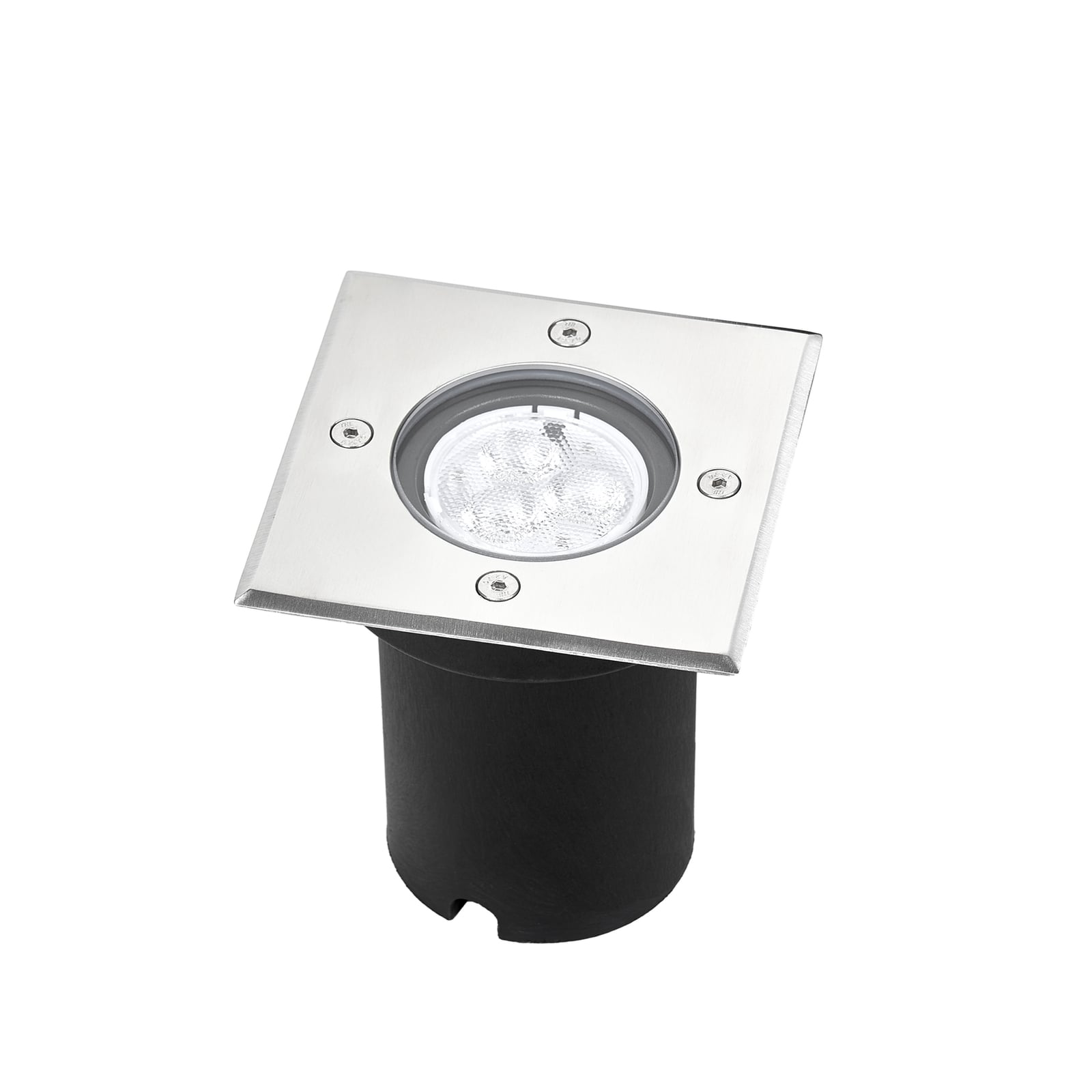 LED bakkespot Ava rustfritt stål 12x12 cm IP67 montert i bakken