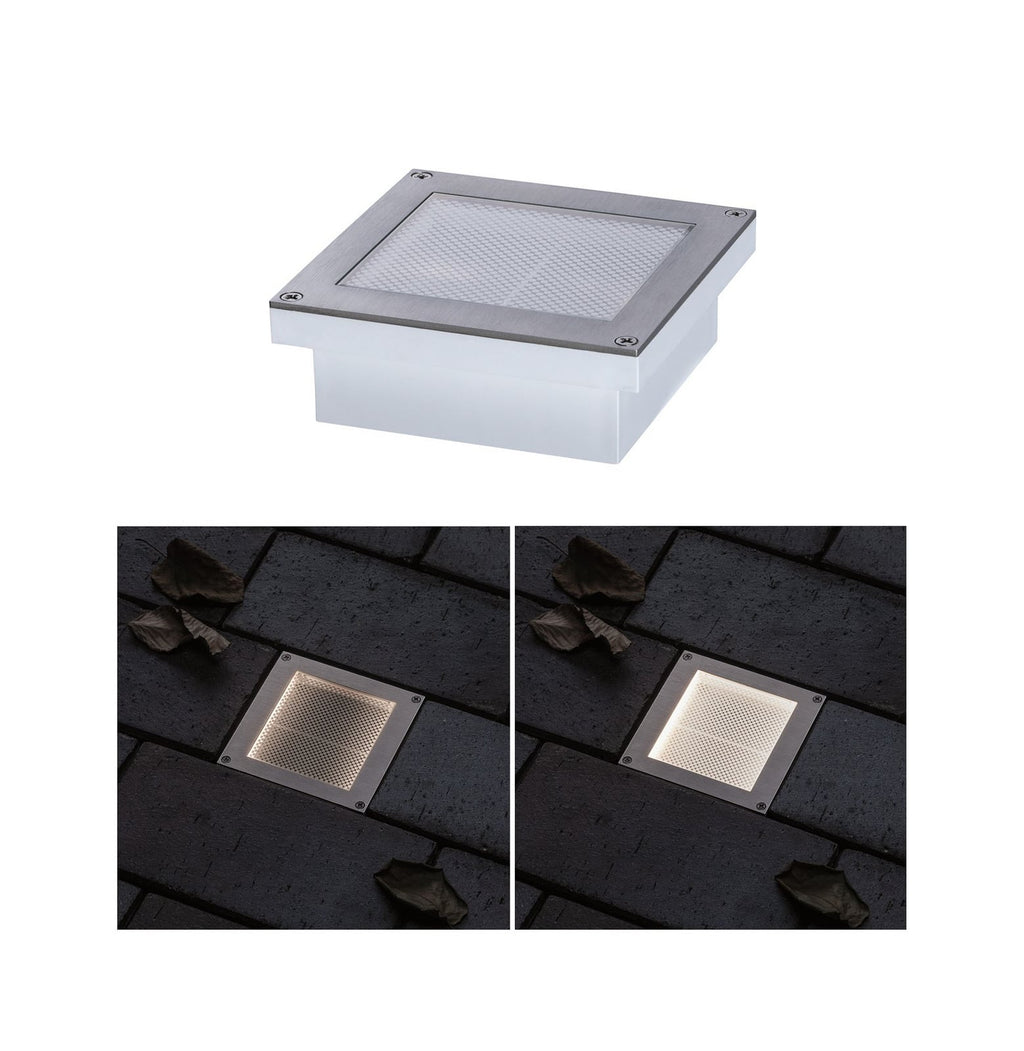 LED bakkespot Brick rustfritt stål 10x10 cm IP67 forfra