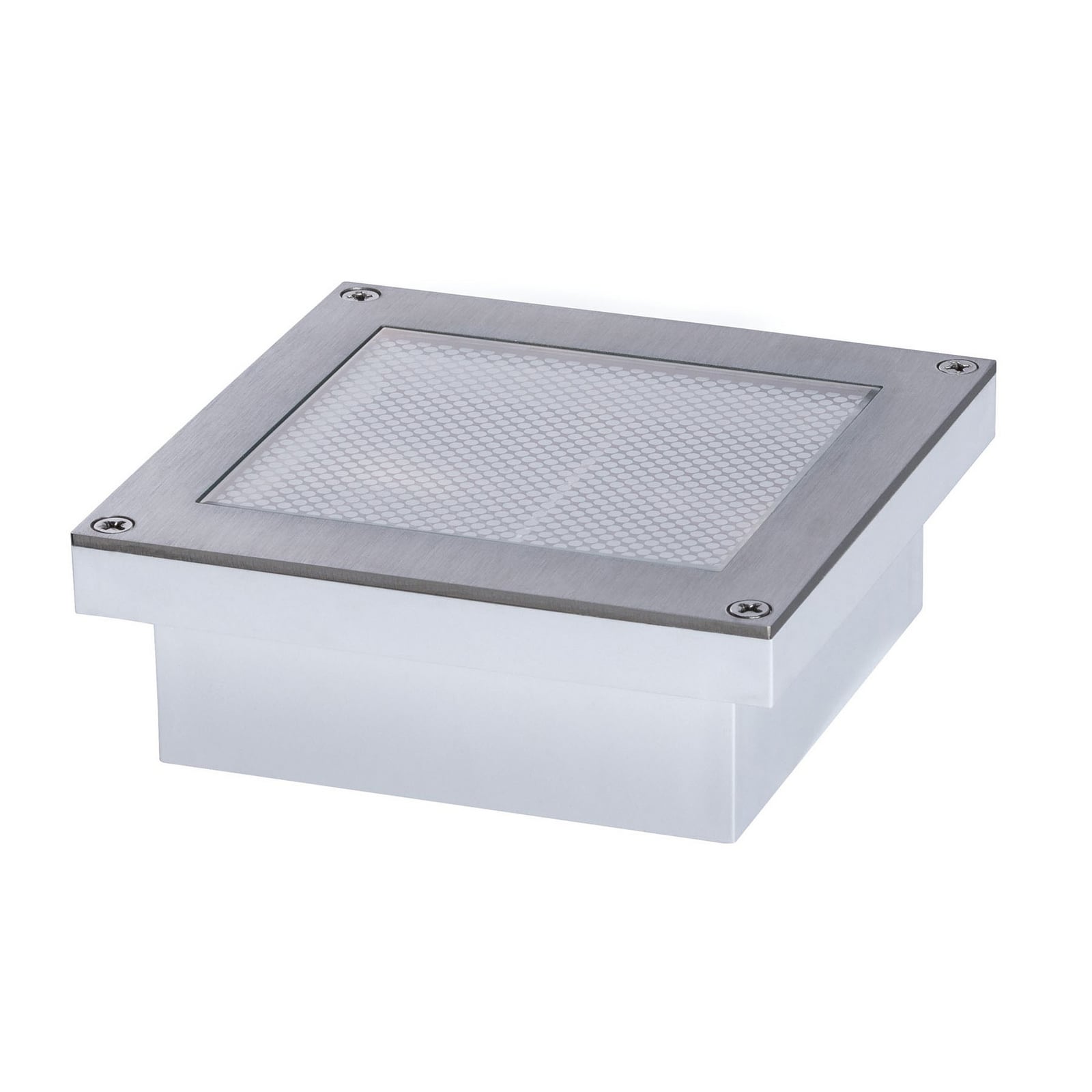 LED bakkespot Brick rustfritt stål 10x10 cm IP67 lys i mørke