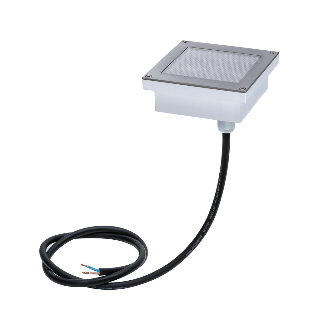 LED bakkespot Brick rustfritt stål 10x10 cm IP67 installasjonsdetalj