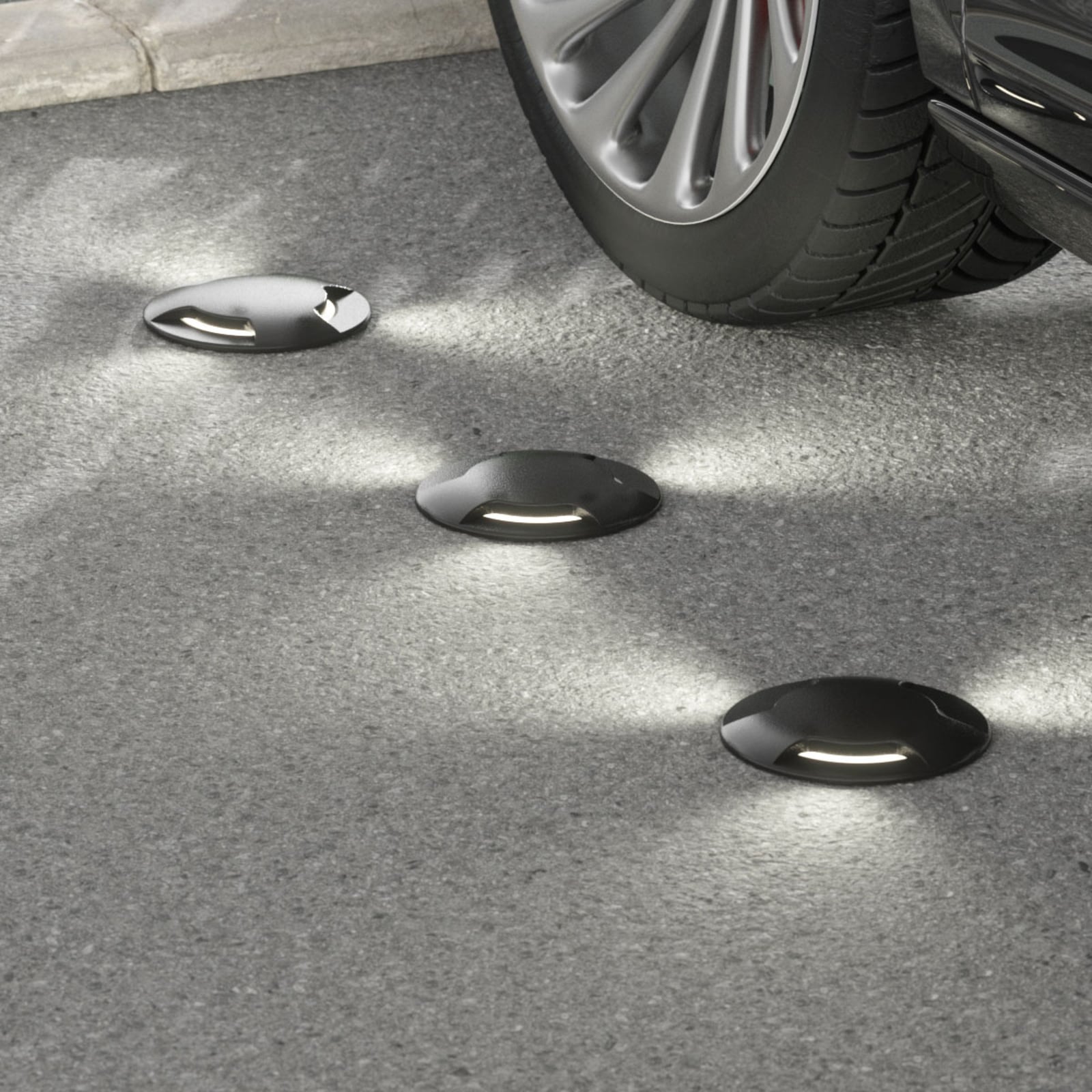 LED bakkespot Ceci 160-3L svart CCT Ø16 cm IP67 bakside