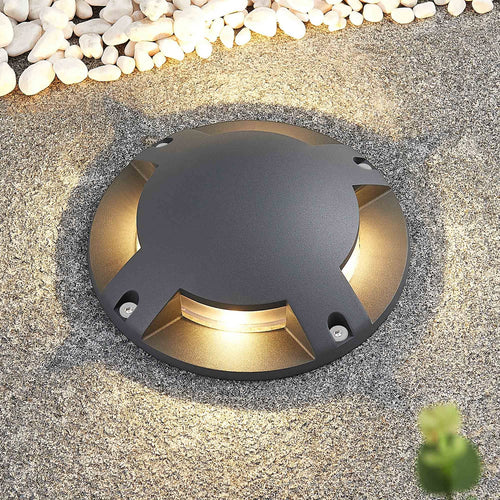 LED bakkespot Cormac 4-lys Ø21 cm IP67 mørkegrå forfra