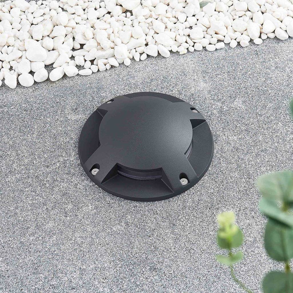 LED bakkespot Cormac 4-lys Ø21 cm IP67 mørkegrå bakside