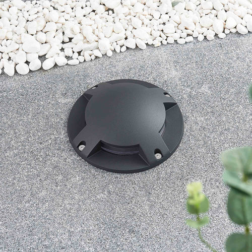 LED bakkespot Cormac 4-lys Ø21 cm IP67 mørkegrå bakside