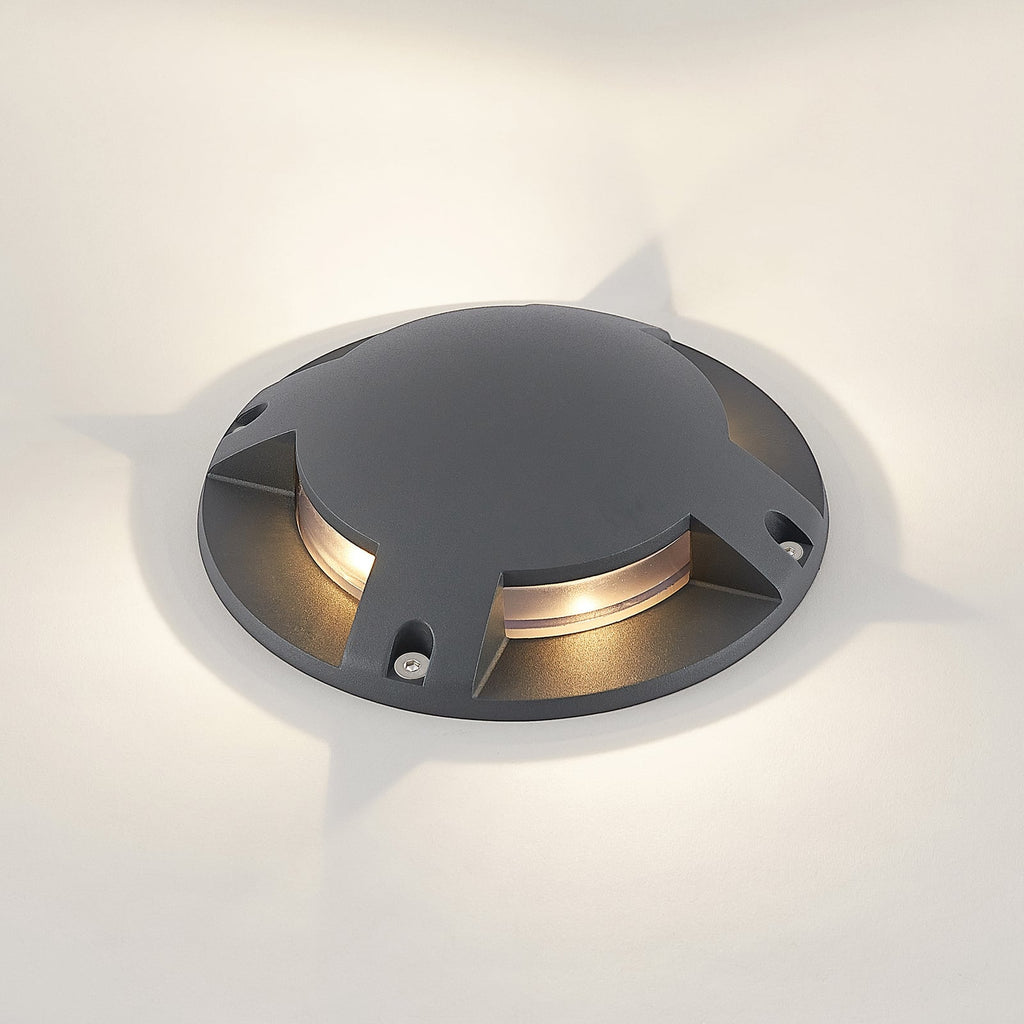 LED bakkespot Cormac 4-lys Ø21 cm IP67 mørkegrå detalj