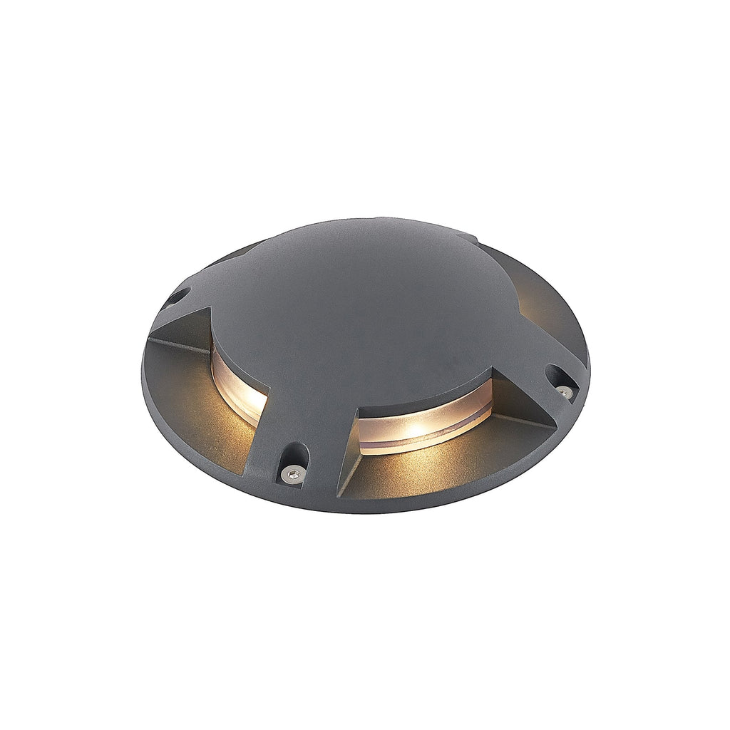 LED bakkespot Cormac 4-lys Ø21 cm IP67 mørkegrå sideprofil