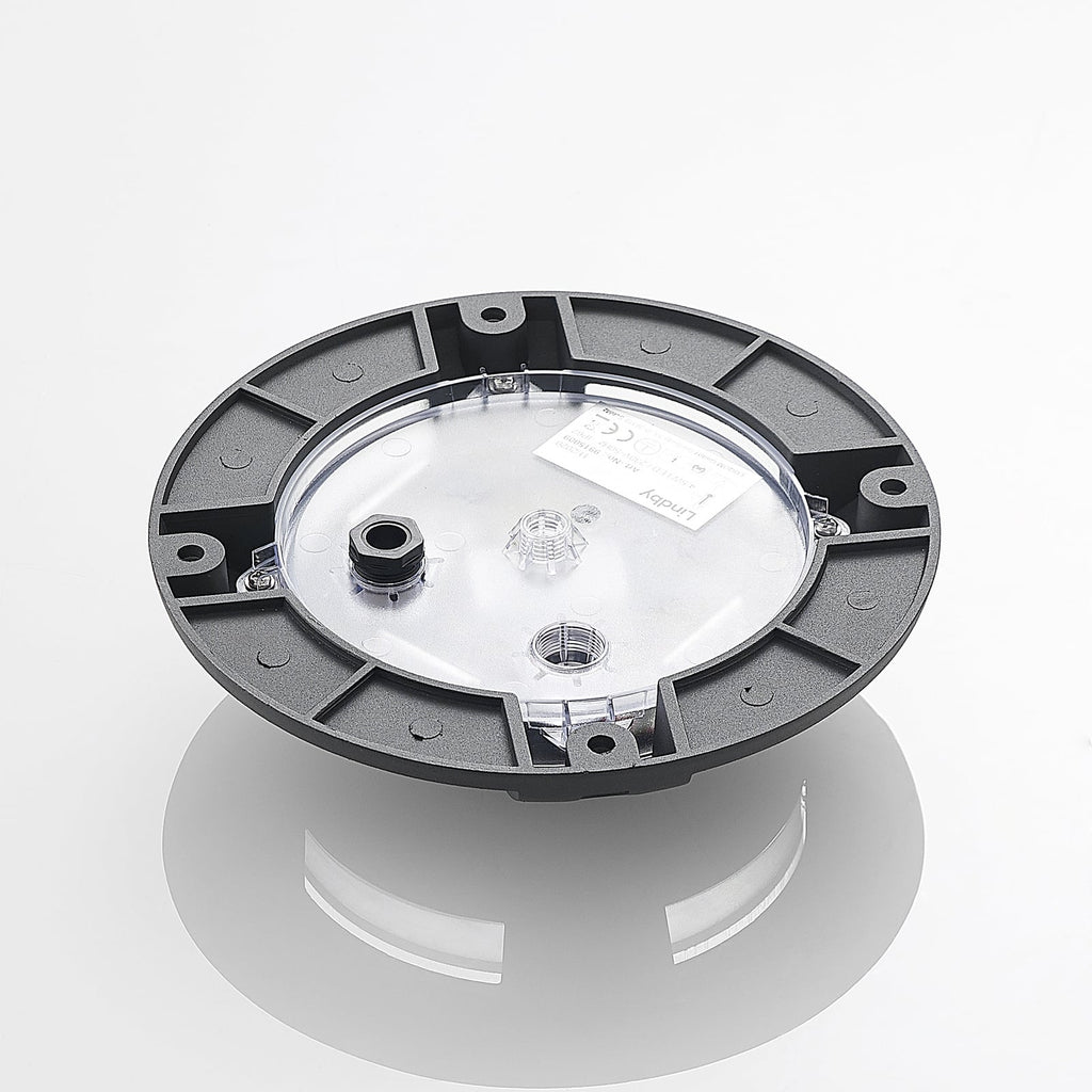 LED bakkespot Cormac 4-lys Ø21 cm IP67 mørkegrå i mørkt miljø