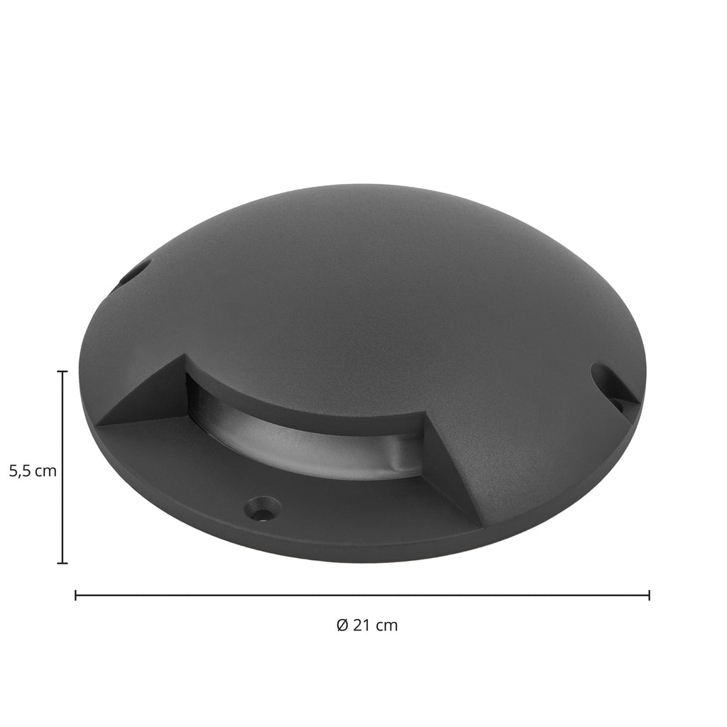 LED bakkespot Cormac Ø21 cm aluminium IP67 detalj av materiale