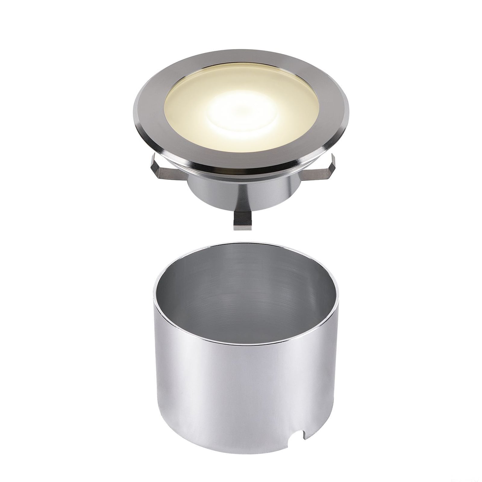 LED bakkespot Dasar Flat 120 rustfritt stål bakside