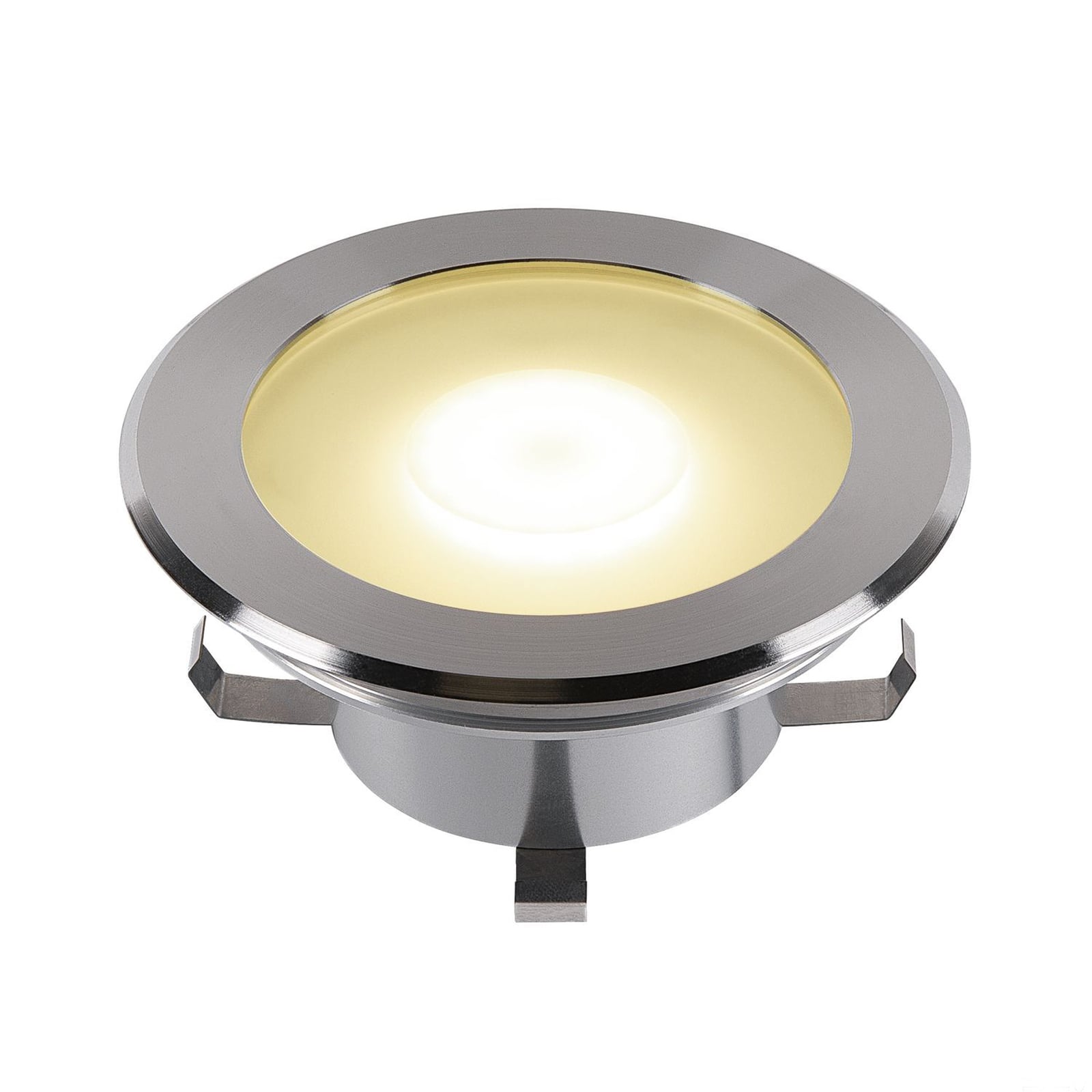 LED bakkespot Dasar Flat 120 rustfritt stål 4000K IP65 forfra