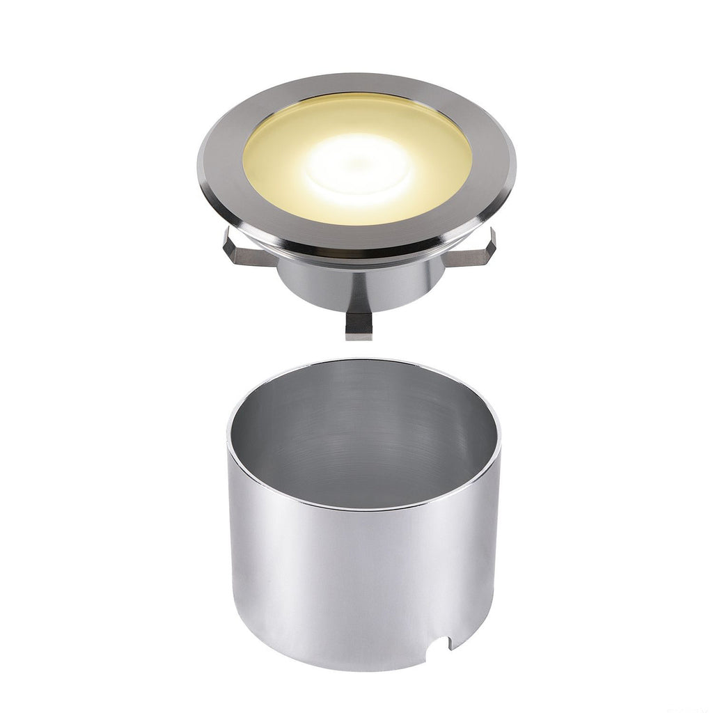 LED bakkespot Dasar Flat 120 rustfritt stål 4000K IP65 bakside
