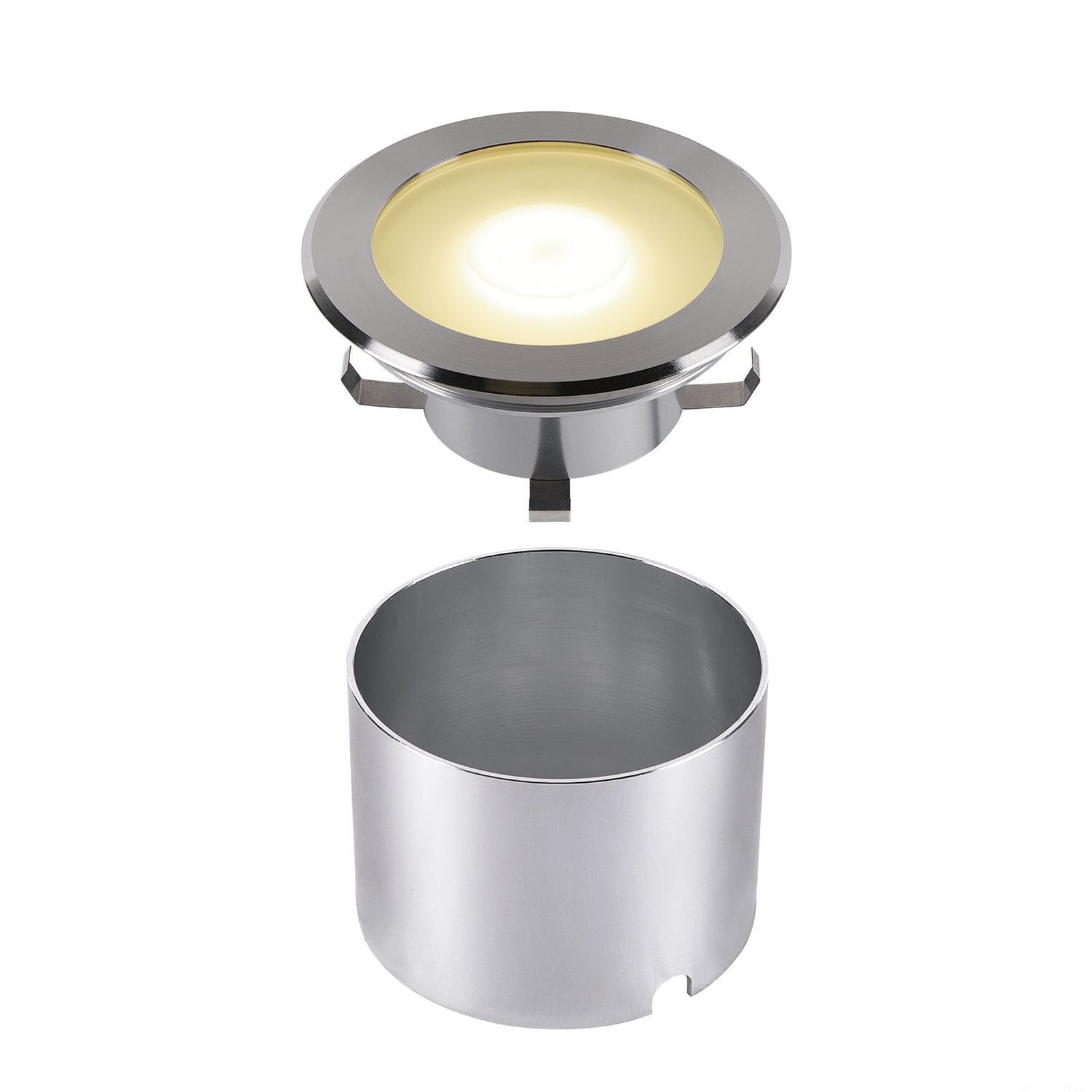 LED bakkespot Dasar Flat 120 rustfritt stål 4000K IP65 bakside