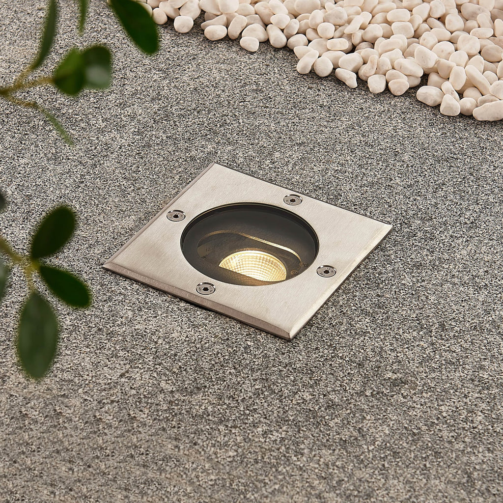 LED bakkespot Doris firkantet rustfritt stål 12 cm IP67 bakside
