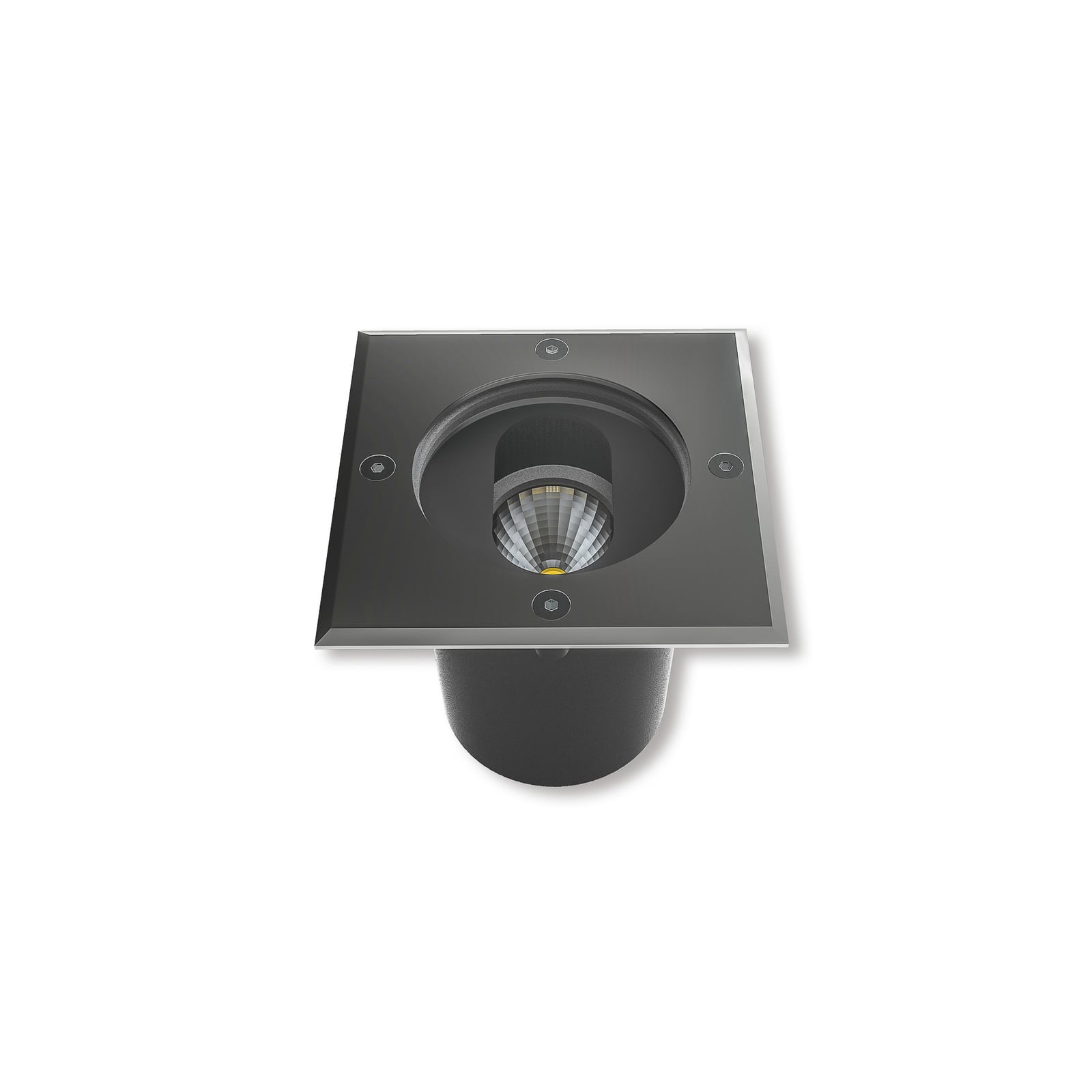 Montert LED bakkespot Doris firkantet rustfritt stål 12 cm IP67 i uteområde