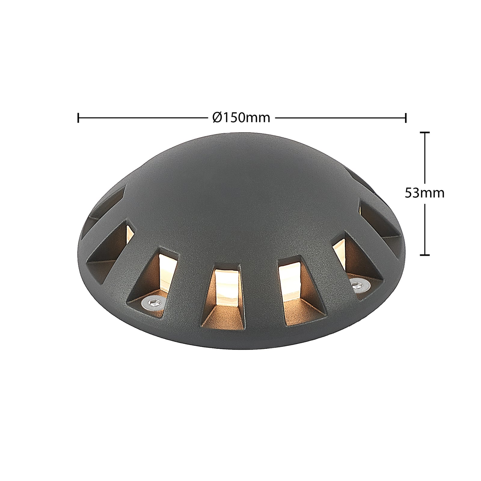 LED bakkespot Emiro aluminium montert i oppkjørsel
