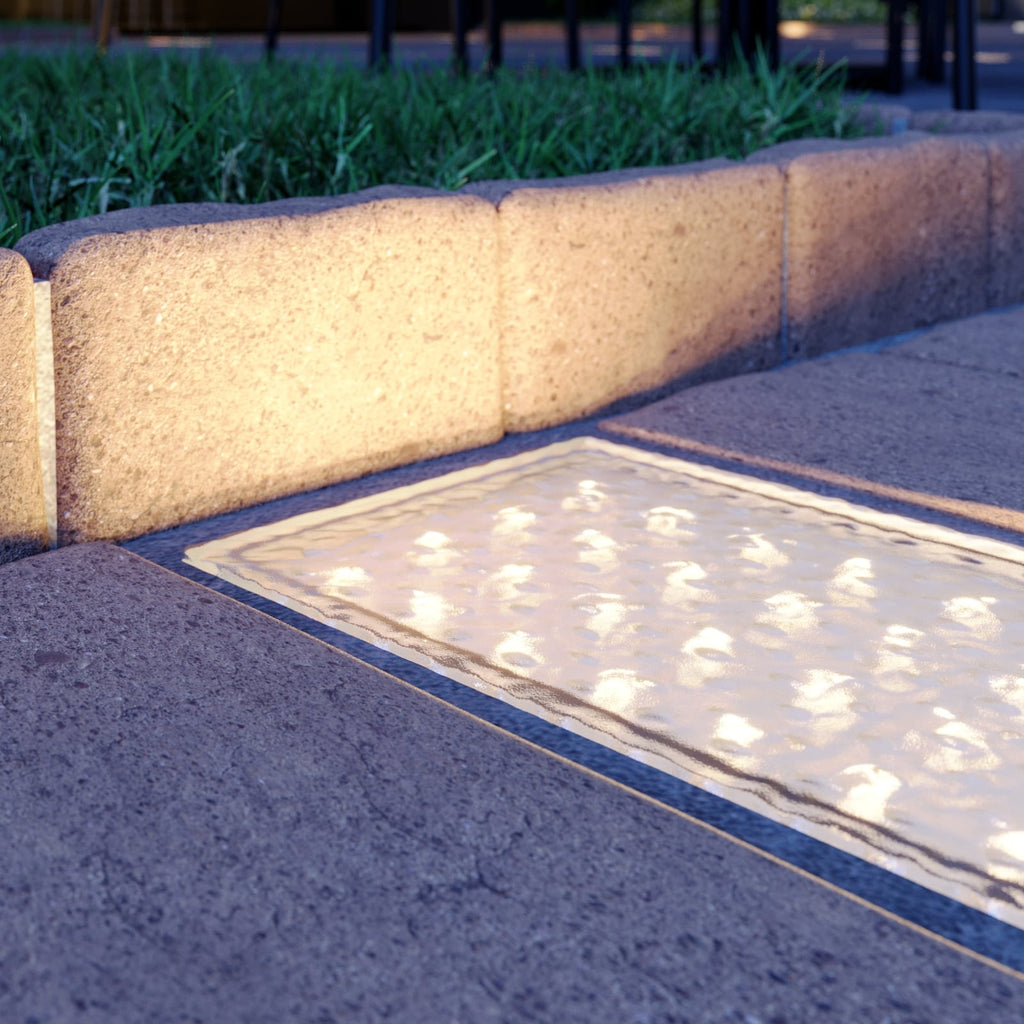 Detalj av LED bakkespot Ewgenie 20x10 cm varmhvit IP67