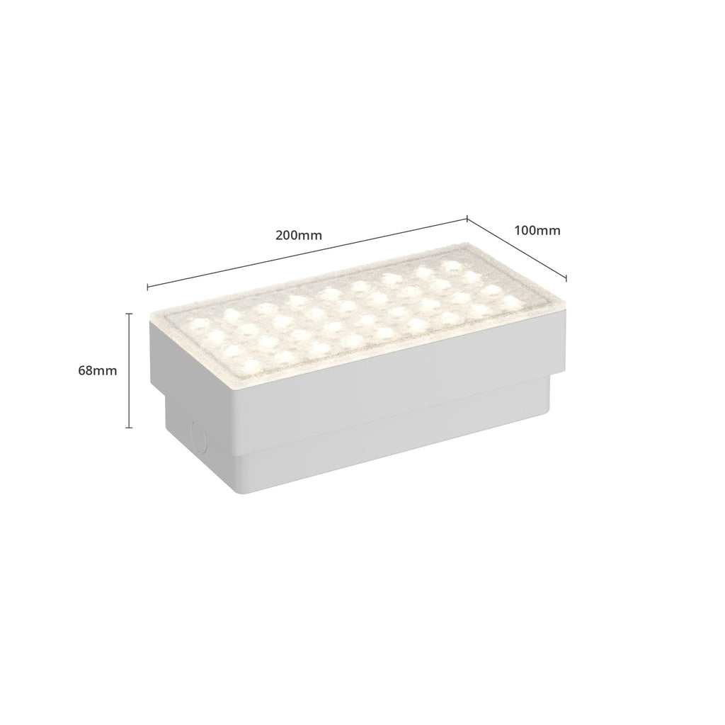 Nærbilde av LED bakkespot Ewgenie 20x10 cm varmhvit IP67